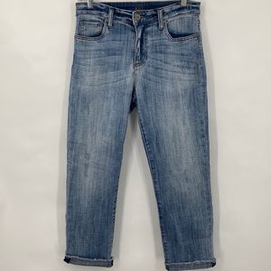 Kut From The Kloth High Rise Crop Straight Leg Jeans Medium Wash Size 6